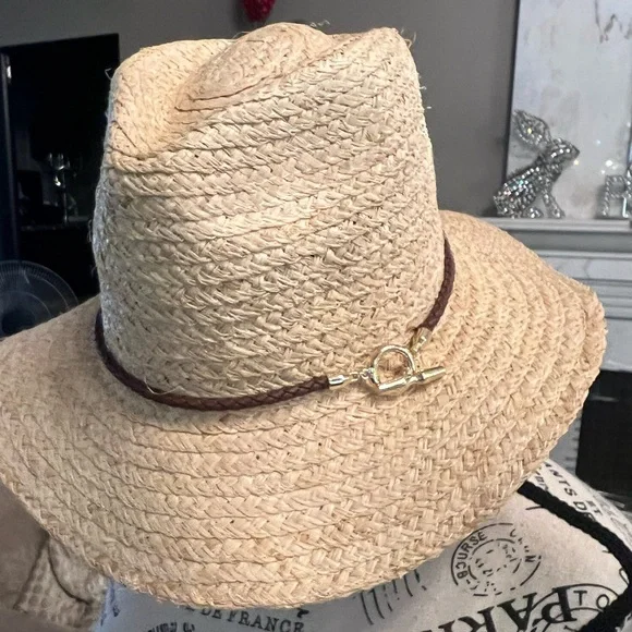 🆕 Lauren Ralph Lauren Raffia Rope Fedora Hat - Picture 5 of 17